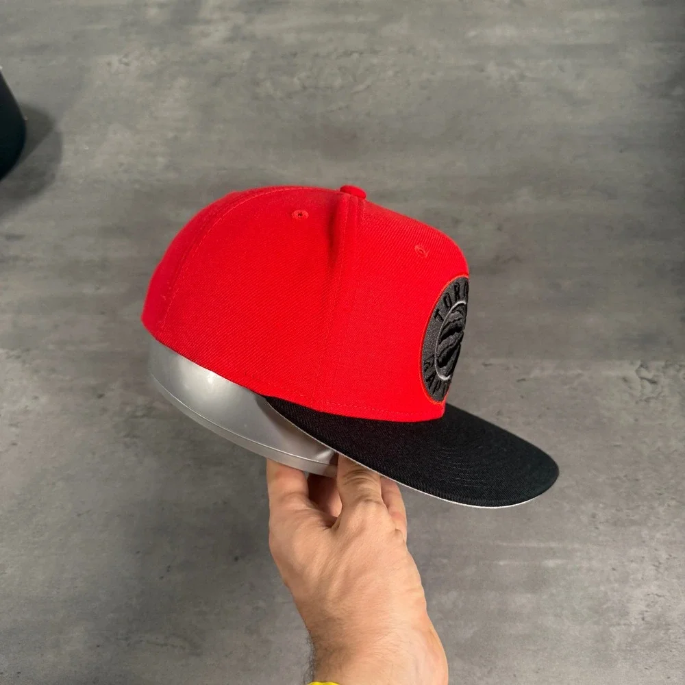 Mitchell & Ness Toronto Raptors Snapback Hat Red Black NBA Cap 2 Tone Wool Blend